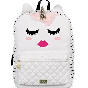 Luv Betsey Johnson Large Kitsch Unicorn Backpack Faux Fur Sparkle OS